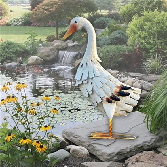 Metal Duck Garden Statue Outdoor Yard Art Sculpture - Picture 7 of 8